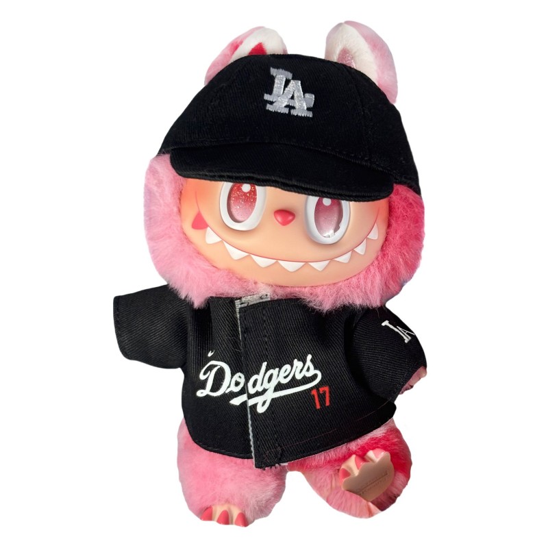 MLB棒球帽套装，洛杉矶道奇队17号棒球球衣适合Labubu或17cm Doll