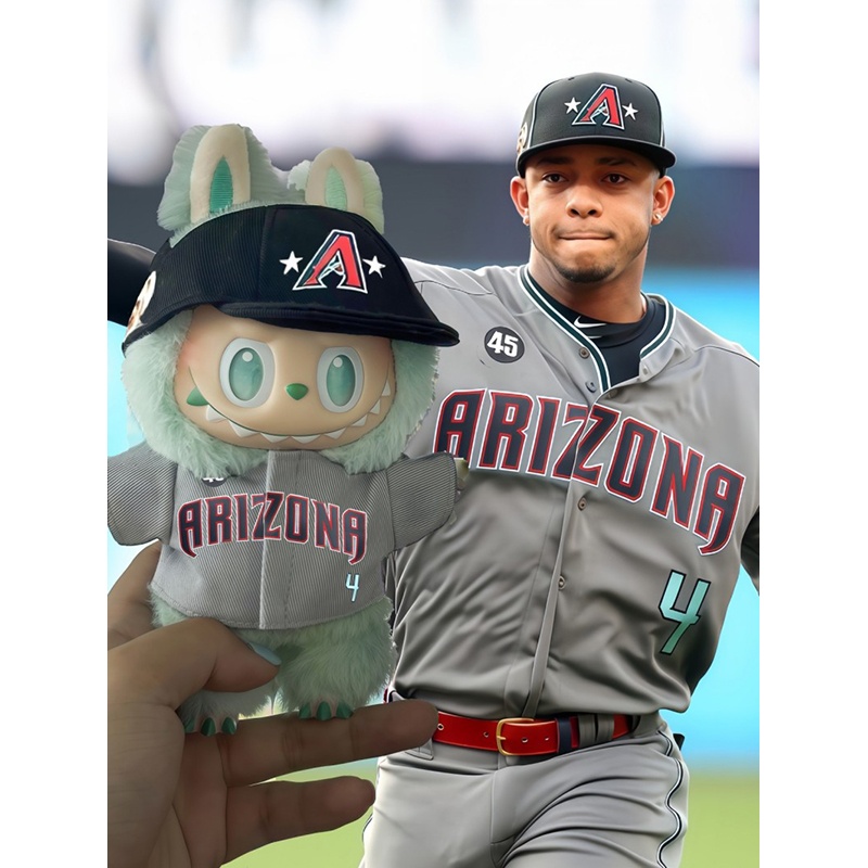 新设计MLB棒球帽套件，与亚利桑那响尾蛇相同 - 适用于Labubu或17厘米娃娃
